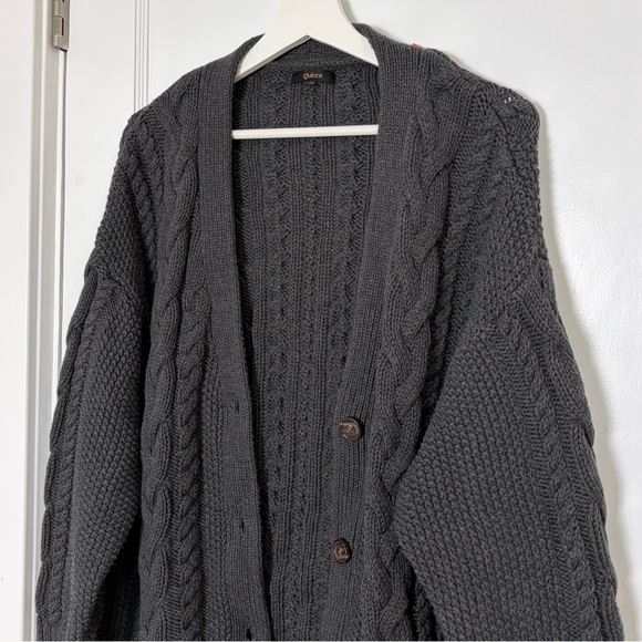 Quince 100% Organic Cotton Oversized Cable Cardigan size medium - Picture 4 of 13